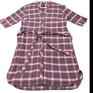 Fig Flower Maxi Dress Women Plus 2X Brown Flowy Bohemian Button Front